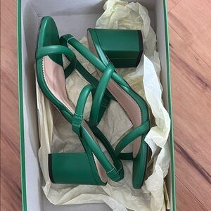 Jcrew Green slingback heels